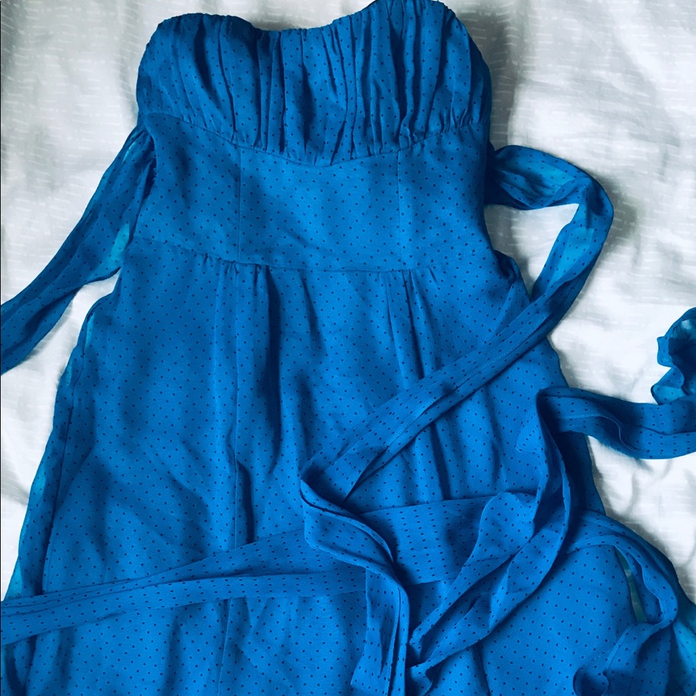 Nanette Lepore blue polka dot dress size 0
